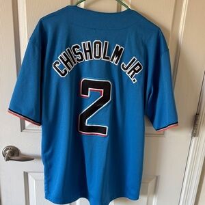 Blue Miami Marlins Chisholm Jr. Jersey SZ m